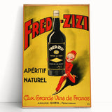Retro Fred-Zizi Aperitif Poster - Vintage French Wall Art Print