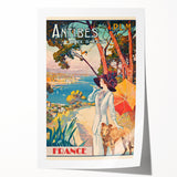 Retro Antibes Travel Poster – Vintage Cote d'Azur Art