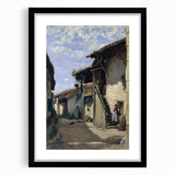 Realism Art Print - A Village Street, Dardagny by Camille Corot Canvas