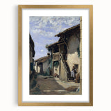 Realism Art Print - A Village Street, Dardagny by Camille Corot Canvas