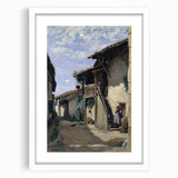 Realism Art Print - A Village Street, Dardagny by Camille Corot Canvas