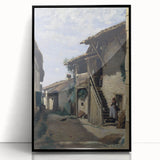 Realism Art Print - A Village Street, Dardagny by Camille Corot Canvas