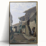 Realism Art Print - A Village Street, Dardagny by Camille Corot Canvas