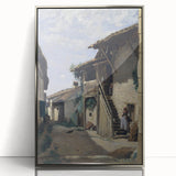Realism Art Print - A Village Street, Dardagny by Camille Corot Canvas