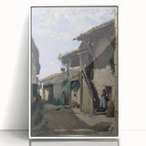 Realism Art Print - A Village Street, Dardagny by Camille Corot Canvas