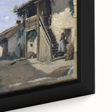 Realism Art Print - A Village Street, Dardagny by Camille Corot Canvas