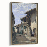 Realism Art Print - A Village Street, Dardagny by Camille Corot Canvas