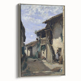 Realism Art Print - A Village Street, Dardagny by Camille Corot Canvas