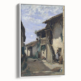 Realism Art Print - A Village Street, Dardagny by Camille Corot Canvas