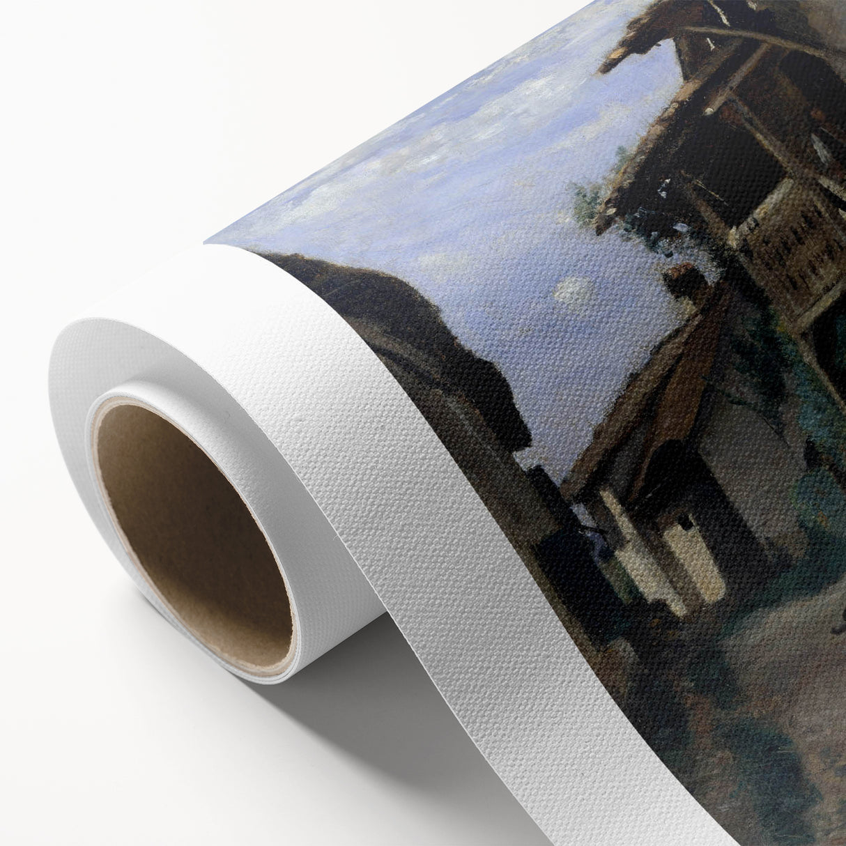 Realism Art Print - A Village Street, Dardagny by Camille Corot Canvas