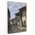 Realism Art Print - A Village Street, Dardagny by Camille Corot Canvas