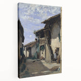 Realism Art Print - A Village Street, Dardagny by Camille Corot Canvas