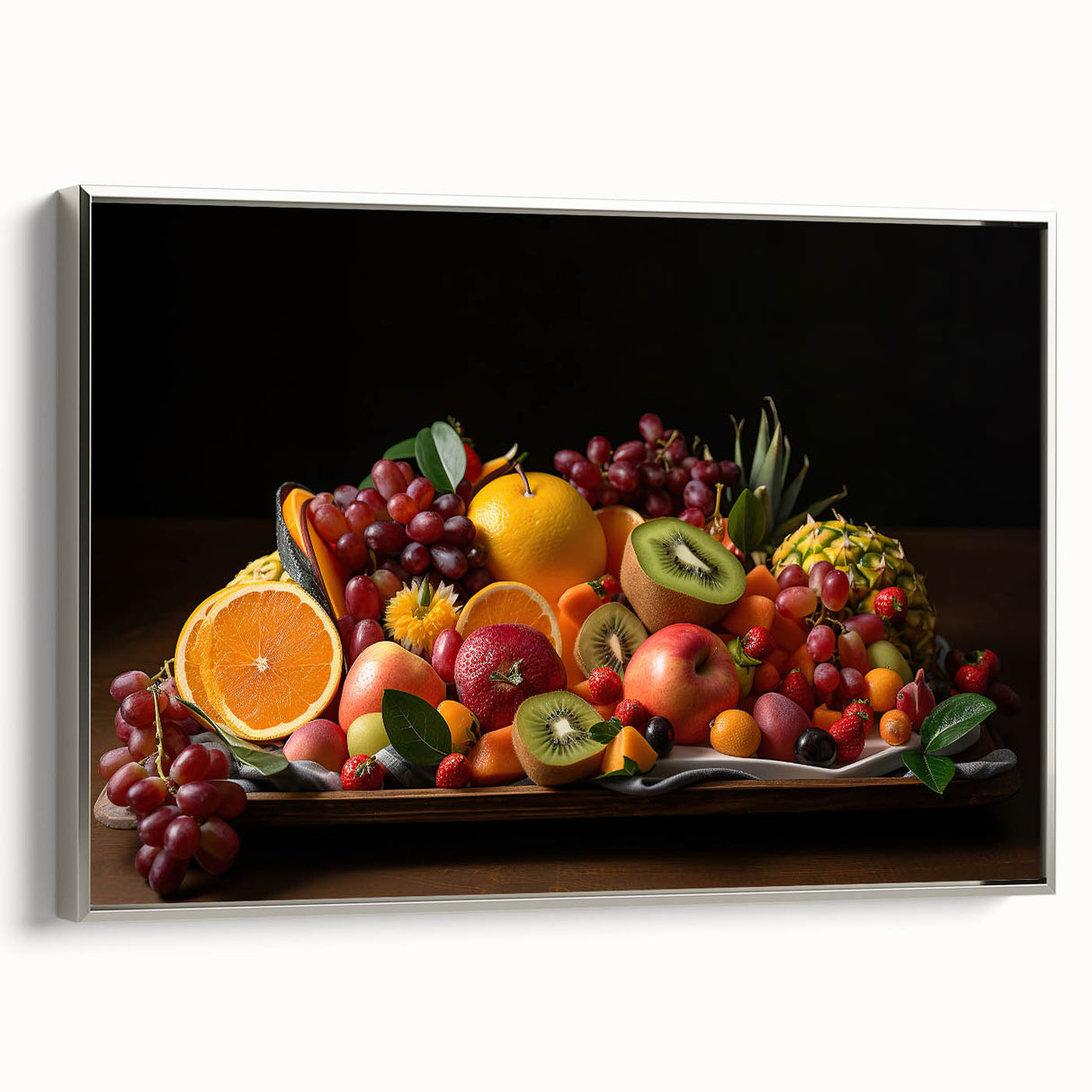 Vibrant Fruit Platter Art – Colorful Kitchen Still Life Print