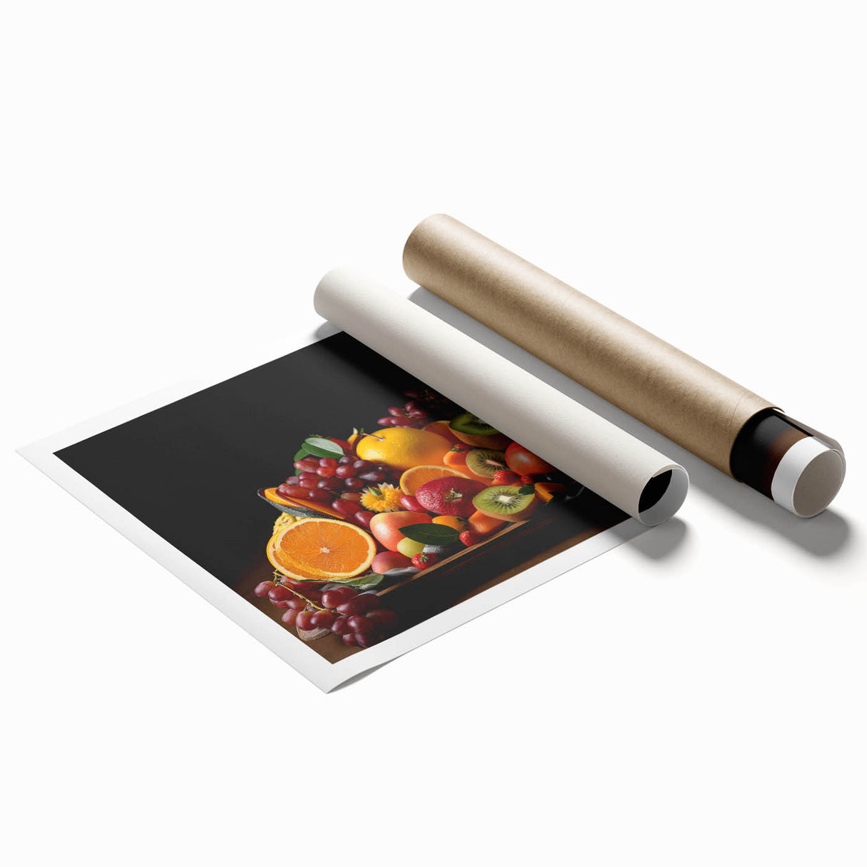 Vibrant Fruit Platter Art – Colorful Kitchen Still Life Print