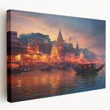 Large canvas print of an Indian landscape with lush greenery and a distant mountain, ideal for kitchen wall art.