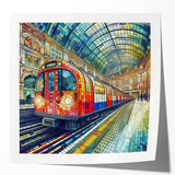 Extra large rolled print of London scenery in muted watercolor tones, ideal for art wall dining room.