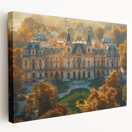 Large art depicting a scenic Latvia landscape on stretched canvas, ideal for kitchen wall art.