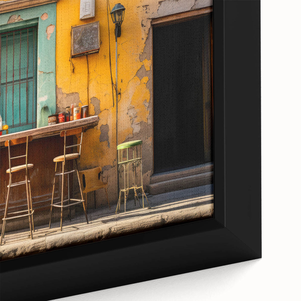 Extra large framed canvas featuring a textured black wall art with colorful abstract scenery, ideal for living room decor.