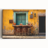 Black and white photograph of Yucatan scenery on a large stretched canvas, ideal for kitchen wall art.