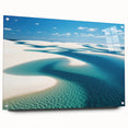 Acrylic print of a large abstract depiction of a Brazilian landscape in vibrant earth tones, ideal for dining room decor.