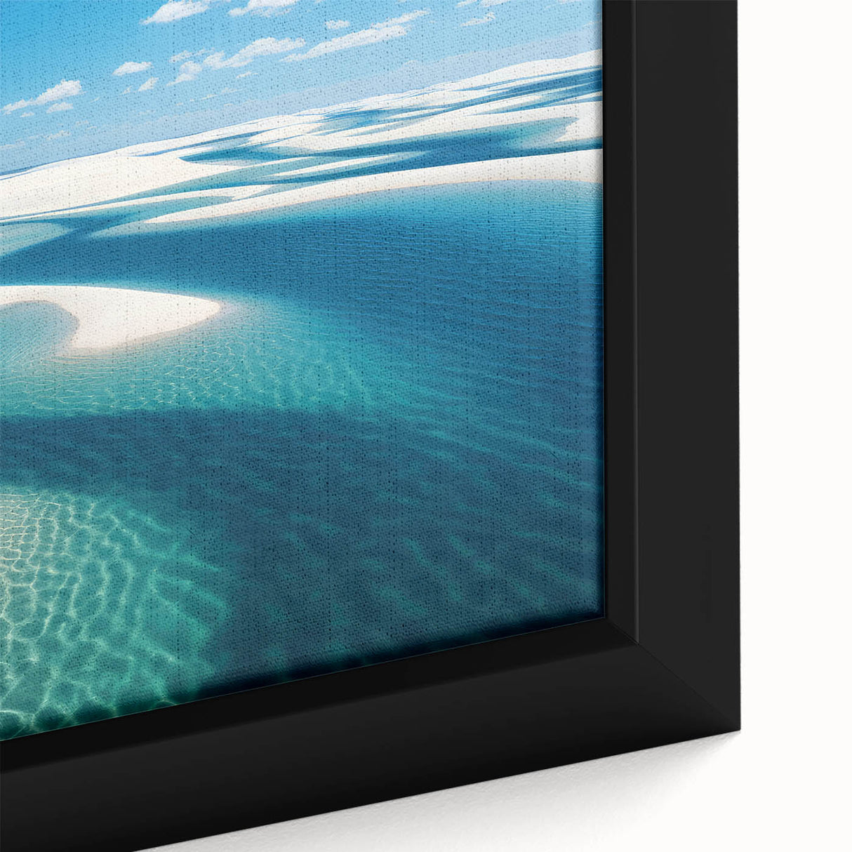 Extra large framed canvas featuring a textured, colorful abstract of a Brazilian landscape, ideal for living room decor.