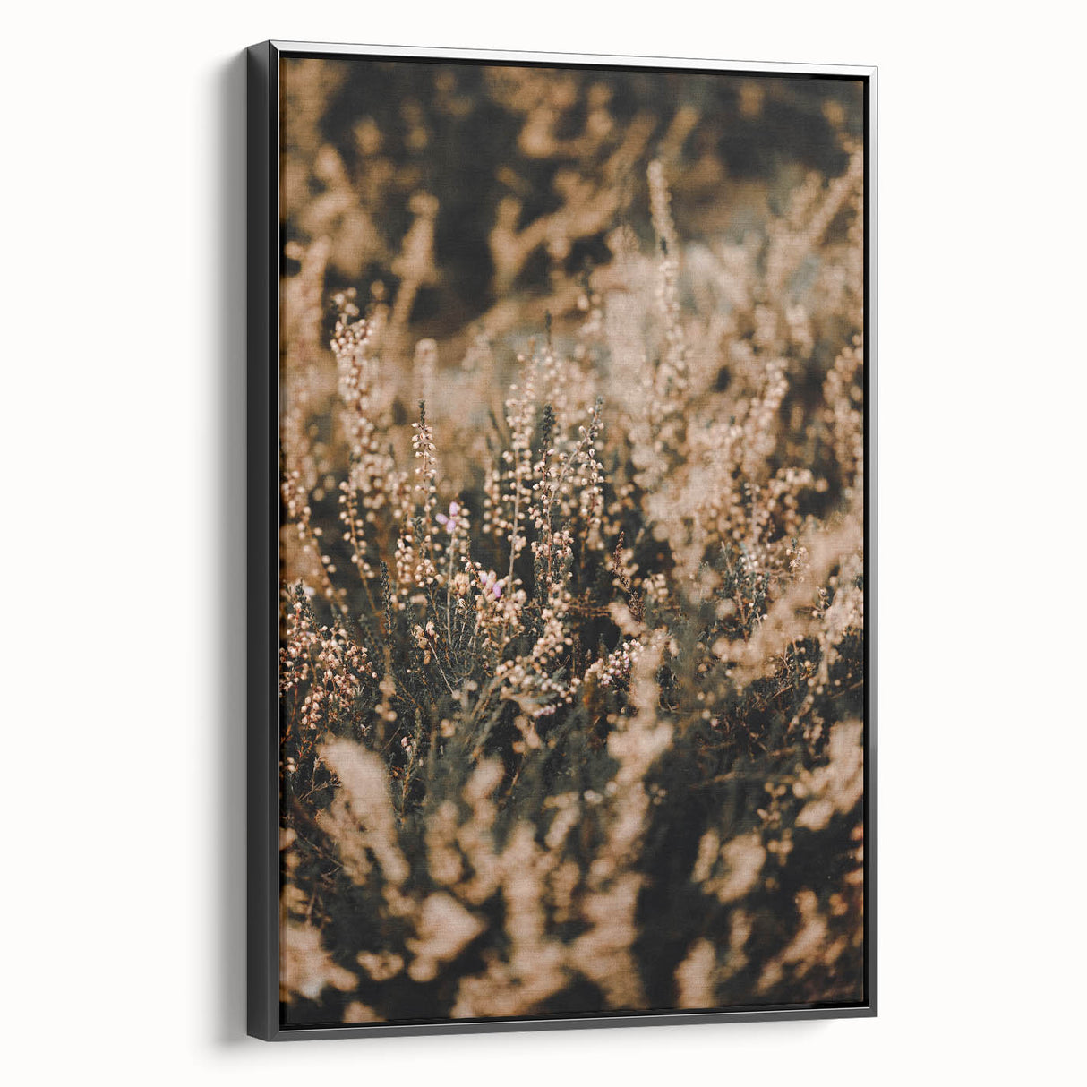 Black and white landscape art painting on framed canvas, depicting a serene fall scene, ideal for bedroom wall decor.