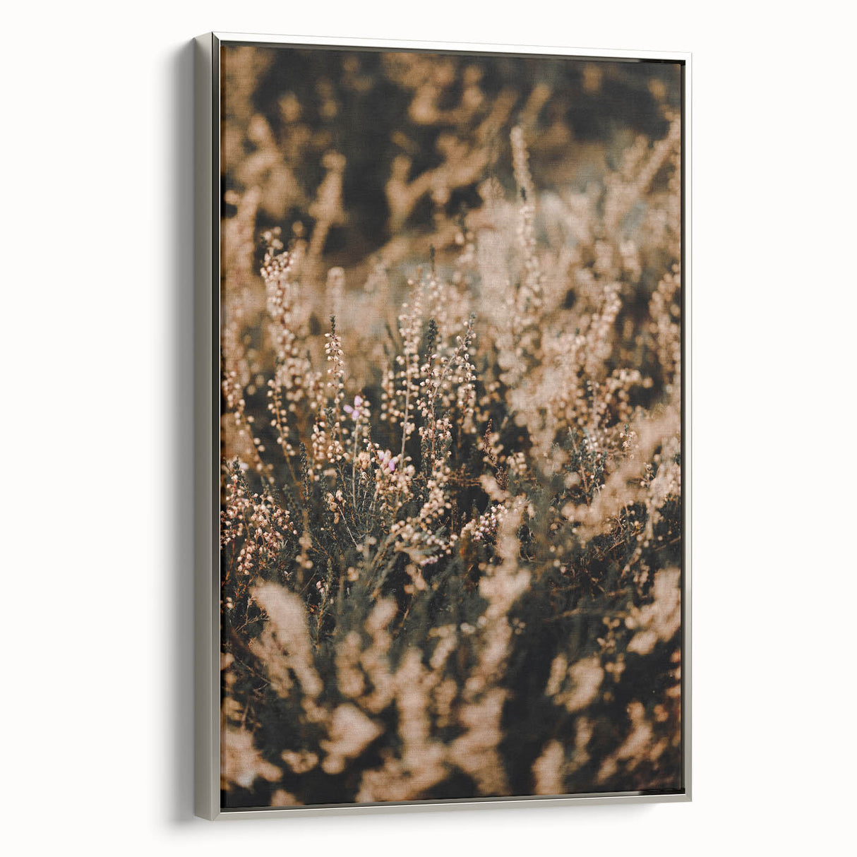 Framed canvas depicting a vintage landscape art painting of colorful autumn trees, ideal for enhancing a living room.