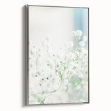 Landscape art painting of spring season on framed canvas, featuring vibrant green and colorful floral elements.