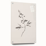 Large abstract wall art depicting a winter scene in muted blue and white tones on acrylic glass.