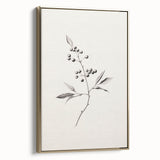 Framed canvas depicting a winter landscape in muted grays and whites, ideal for bedroom wall art.