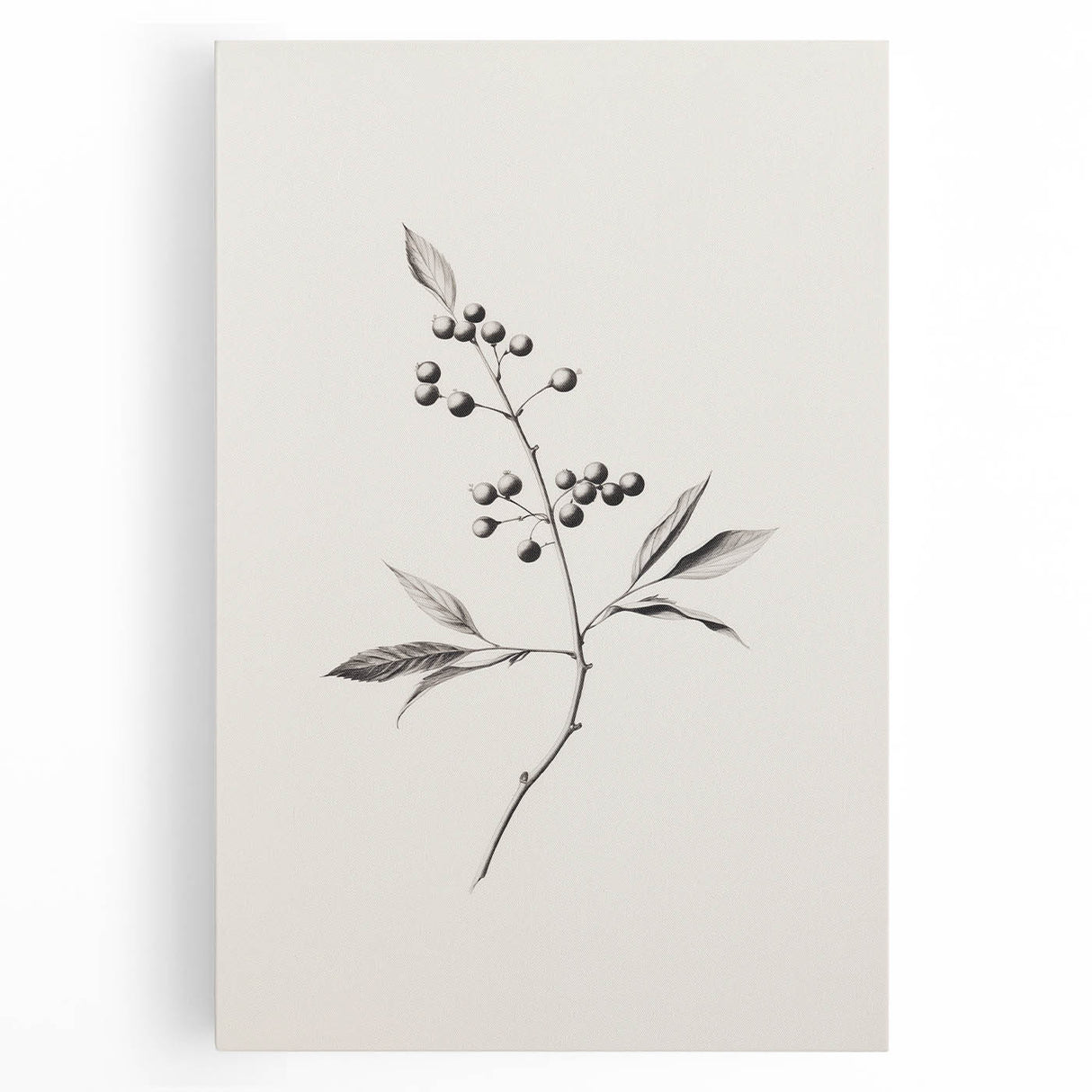 Winter tree landscape in black and white on large stretched canvas, ideal for kitchen wall art.