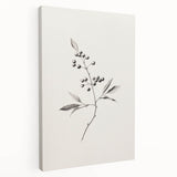 Winter scene with bare trees on a large stretched canvas, using muted gray and white tones, suitable for kitchen wall art.