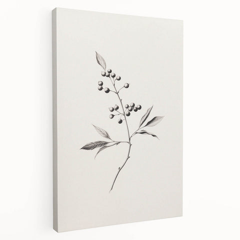 Winter scene with bare trees on a large stretched canvas, using muted gray and white tones, suitable for kitchen wall art.