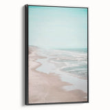 Black and white landscape art painting on a framed canvas, featuring a vintage poster style, ideal for bedroom decor.