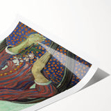 Extra large rolled canvas print featuring line art flowers in muted tones, ideal for large living room wall art.