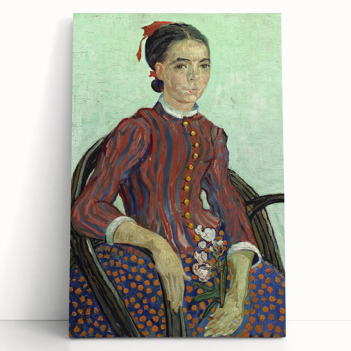 Large black and white stretched canvas print of Van Gogh's artwork, ideal for kitchen wall art.