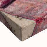 Large art of a black and white caravan landscape on stretched canvas, suitable for bedroom wall decor.