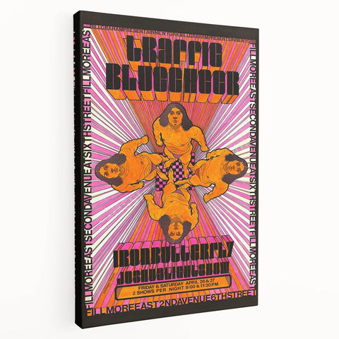 Traffic and Iron Butterfly 1968 Concert Poster – Psychedelic Rock Art