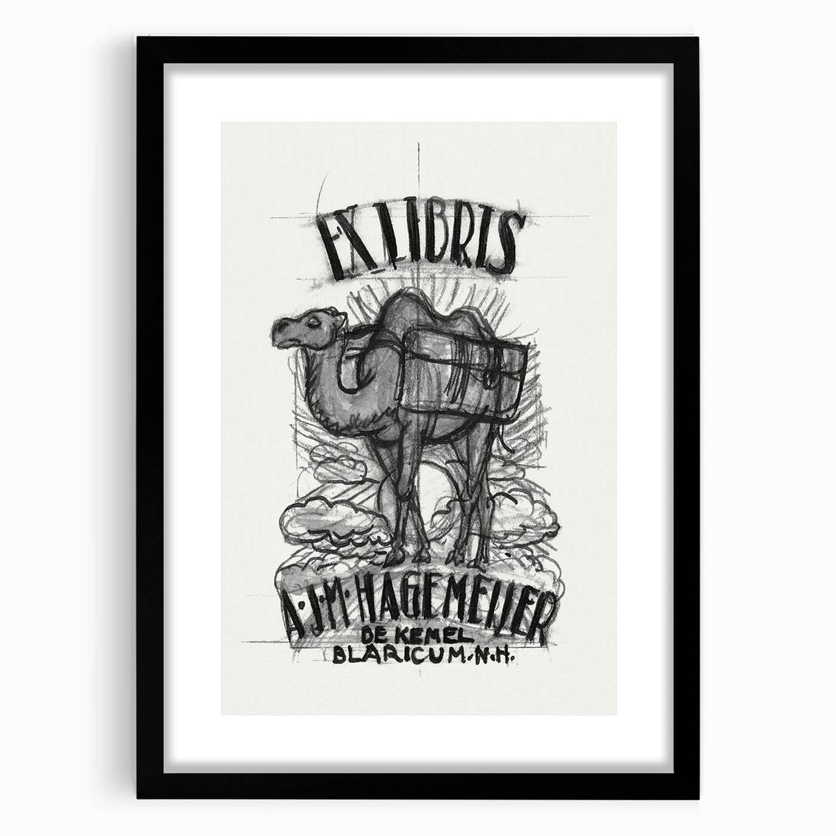 Ex Libris Camel Design | Unique Modern Art Print by Leo Gestel