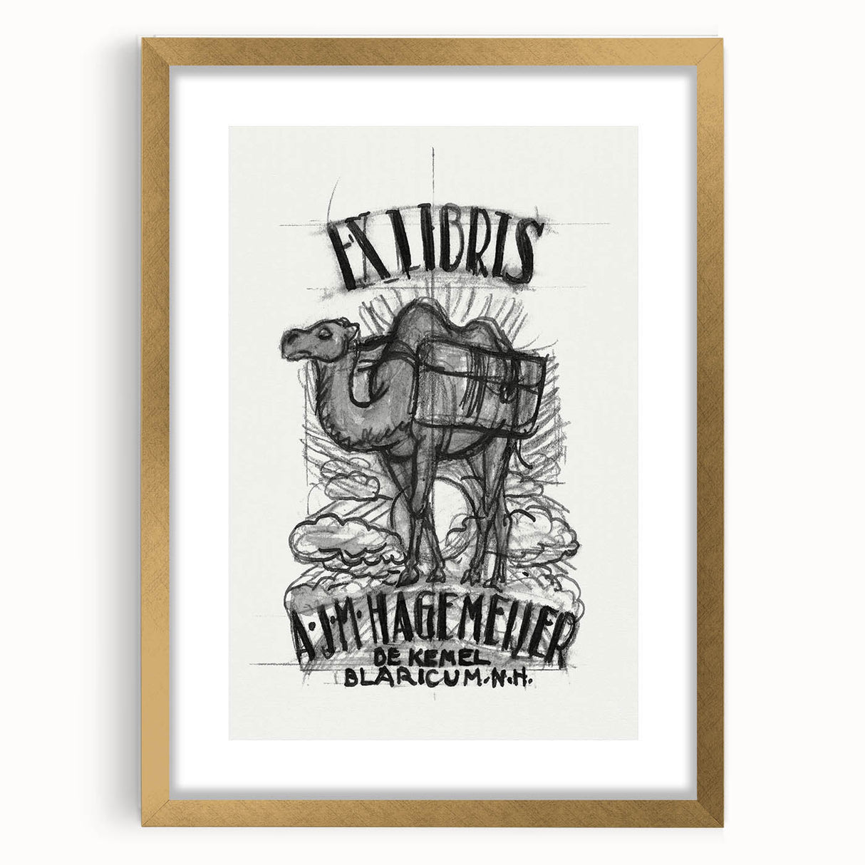 Ex Libris Camel Design | Unique Modern Art Print by Leo Gestel