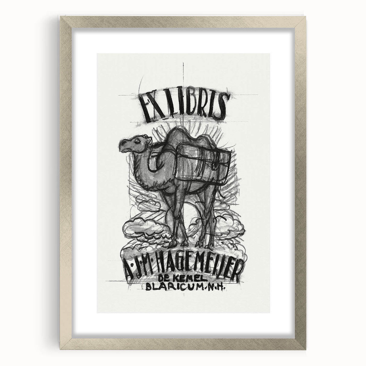 Ex Libris Camel Design | Unique Modern Art Print by Leo Gestel