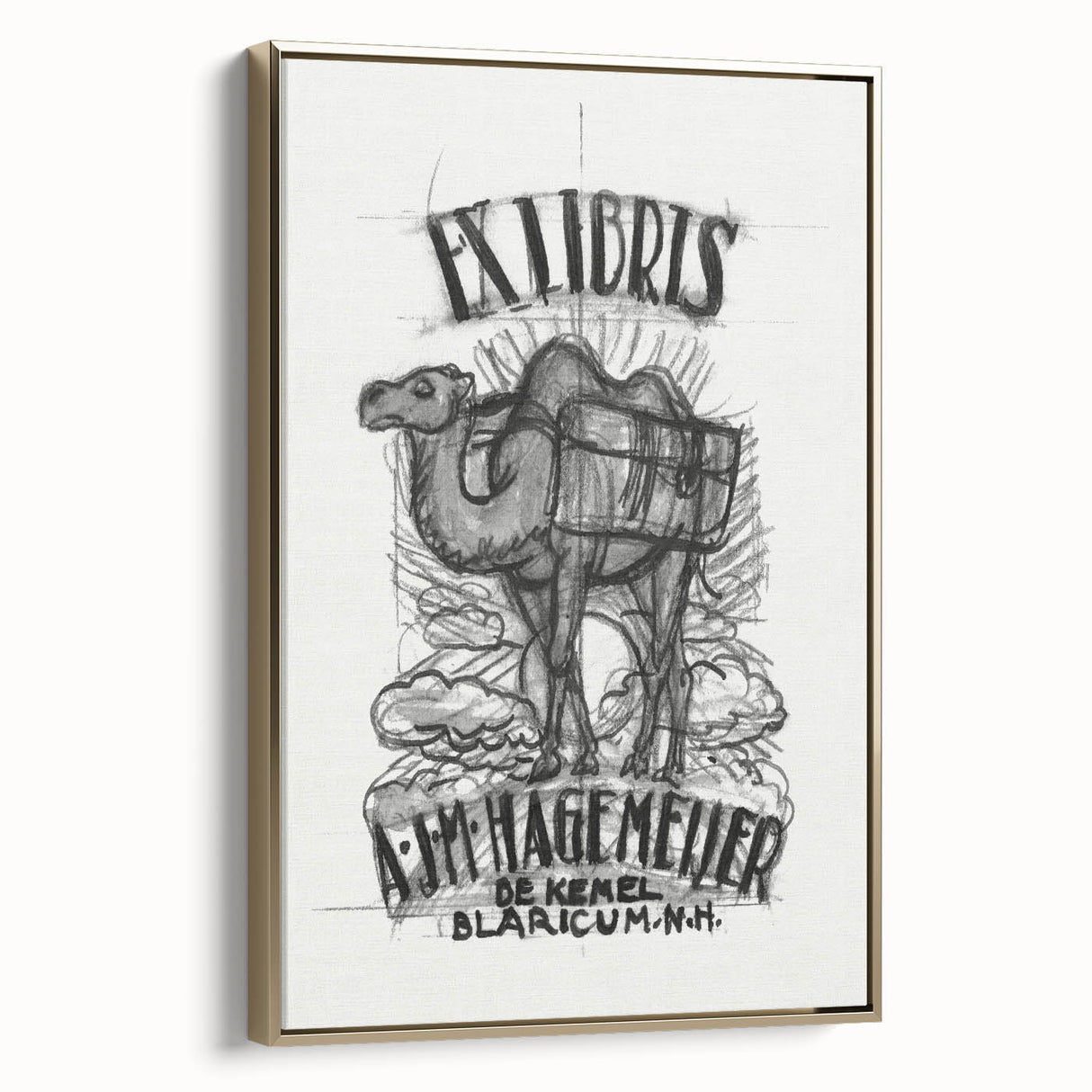 Ex Libris Camel Design | Unique Modern Art Print by Leo Gestel