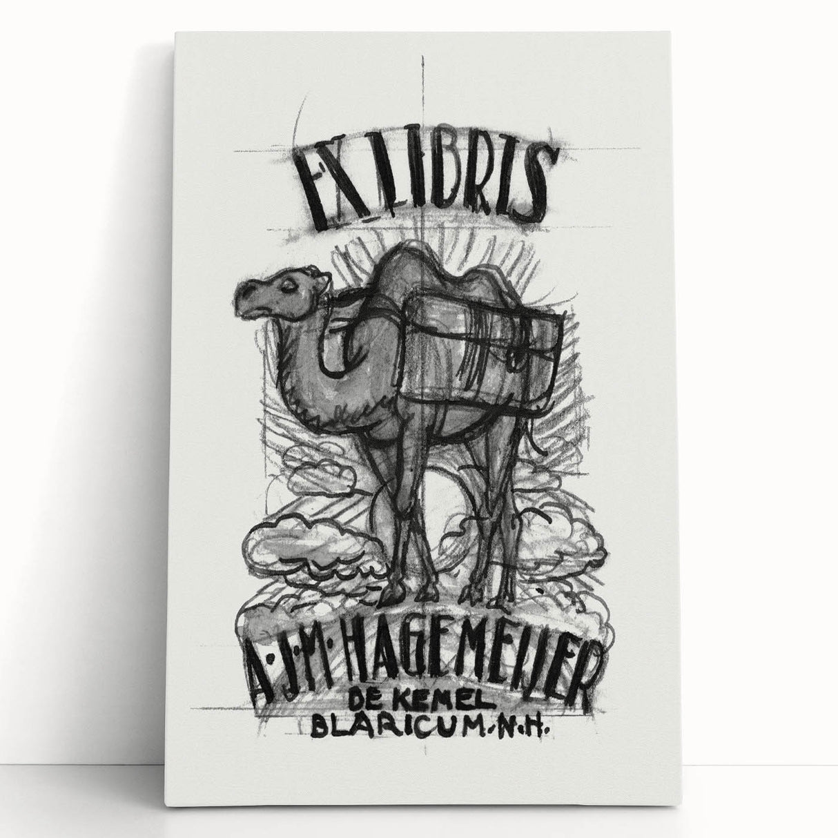 Ex Libris Camel Design | Unique Modern Art Print by Leo Gestel