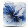Modern Canvas Wall Art for Living Room - Abstract Blue Flower Print