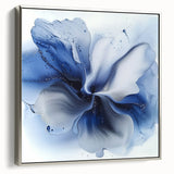 Modern Canvas Wall Art for Living Room - Abstract Blue Flower Print