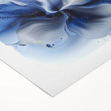 Modern Canvas Wall Art for Living Room - Abstract Blue Flower Print