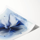 Modern Canvas Wall Art for Living Room - Abstract Blue Flower Print