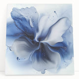 Modern Canvas Wall Art for Living Room - Abstract Blue Flower Print