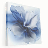 Modern Canvas Wall Art for Living Room - Abstract Blue Flower Print