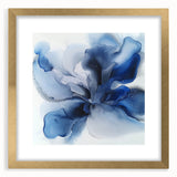 Large Abstract Canvas Wall Art - Modern Blue Flower for Living Room